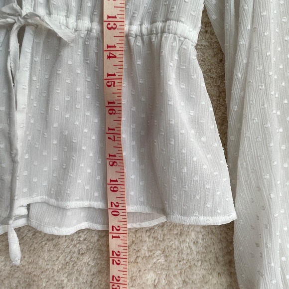 Abercrombie & Fitch Long Sleeve Blouse Womens Size S White Sheer - Picture 6 of 8